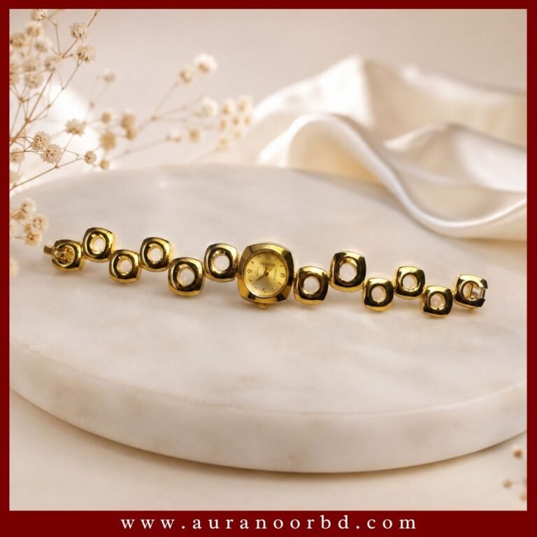 Gold Colour Link Strap Women's Watch