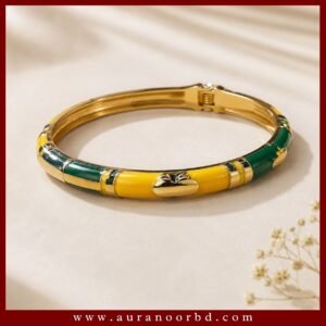 Green and Yellow Enamel Bracelet—Auranoor