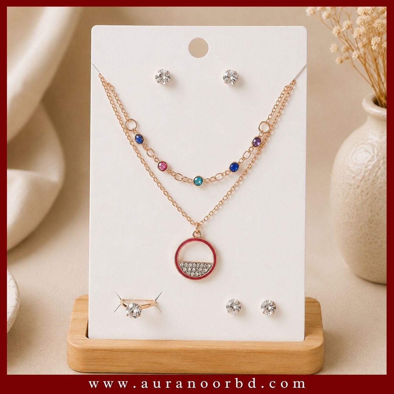 Rainbow Layered Necklace Set— Auranoor