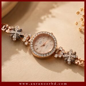 Rose Gold Floral Bracelet Watch—Auranoor