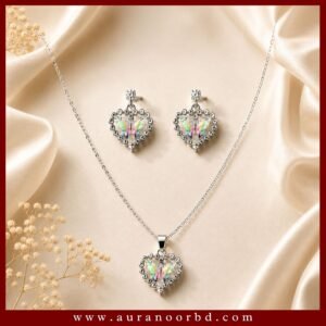 Silver Butterfly Necklace & Earrings Set