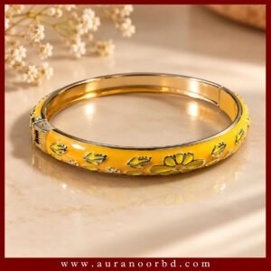 Yellow Floral Enamel Bracelet—Auranoor